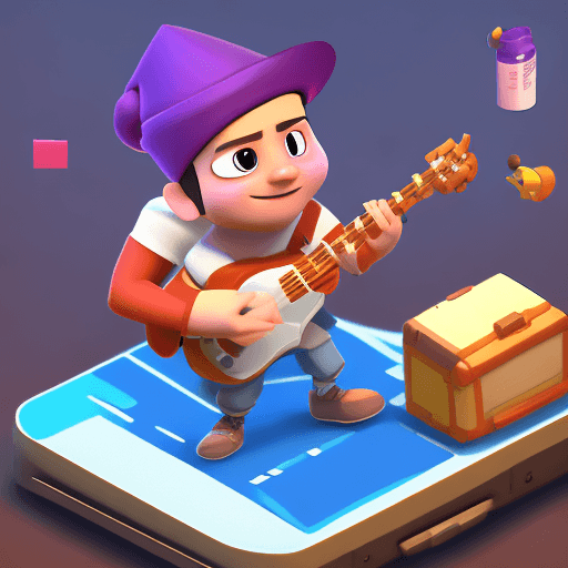 AI generated: Musician, full body, blender 3d, artstation and behance, Disney Pixar, Mobile game character, isomet...