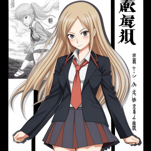 AI generated: manga, anime, horikoshi kouhei, girl, school uniform