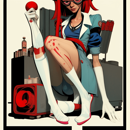 AI generated: medical girl by Jamie Hewlett