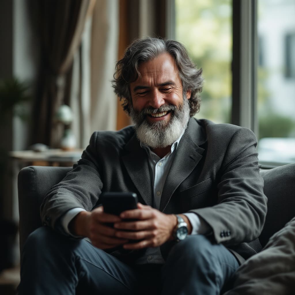 AI generated: demonstrate how technology has made the man's desire for a happy life more realizable.
