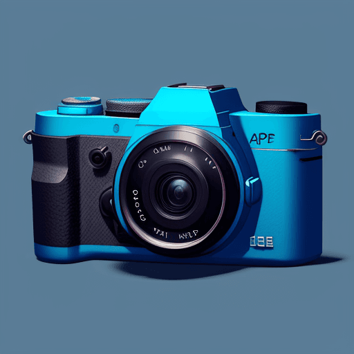 AI generated: app icon of a camera , gym app, blue color palette