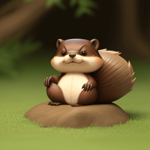 AI generated: cute little beaver