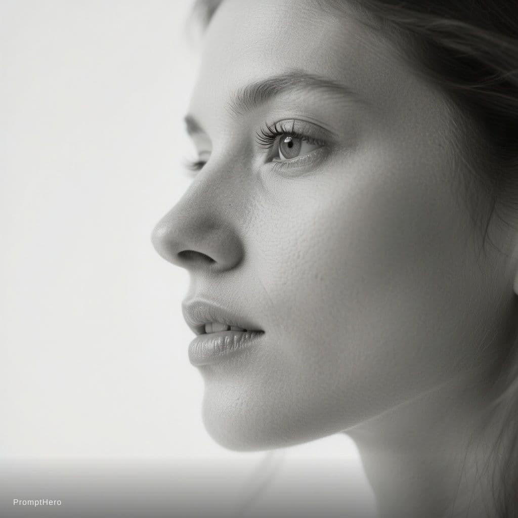 AI generated: {
  "1_subject_and_concept": {
    "subject": "Young adult female model",
    "action": "Static clos...