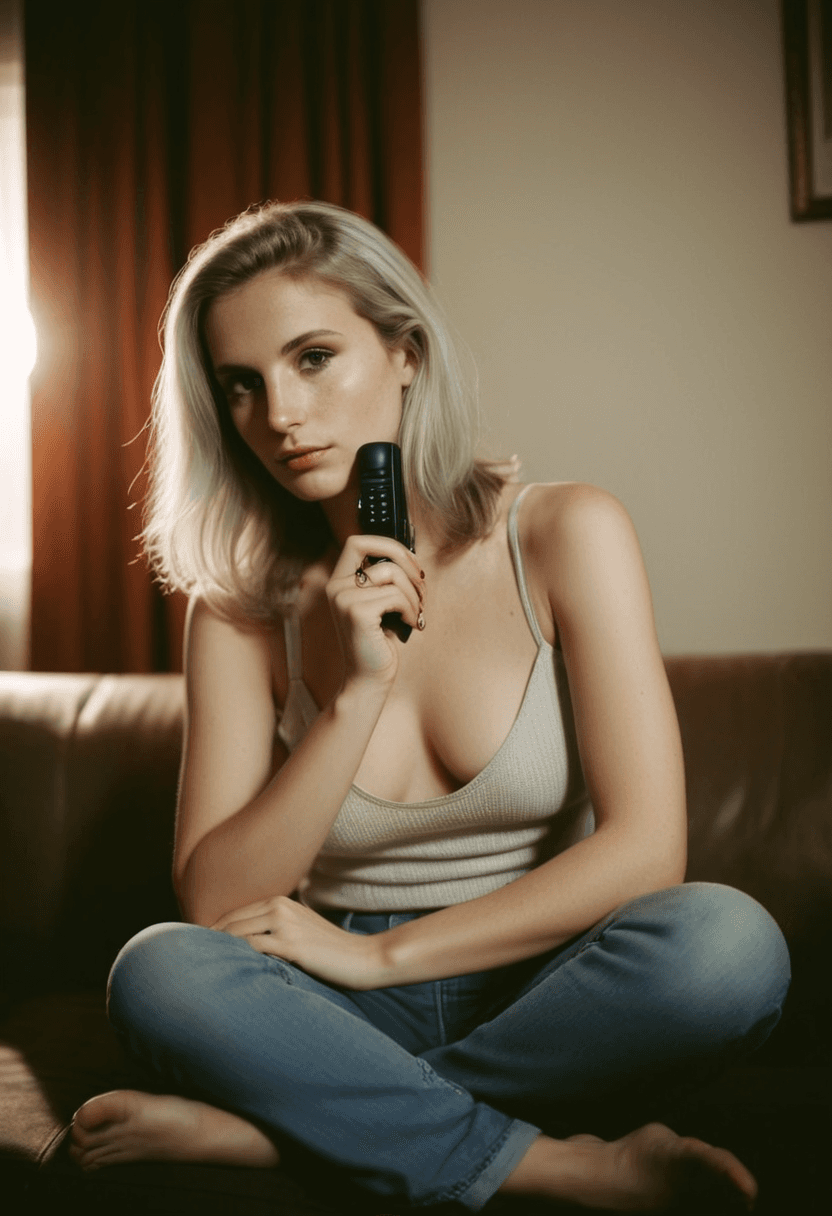 AI generated: analog film photo beautiful European woman, long ash-white hair, (freckles:1.1), light-blue eyes, si...