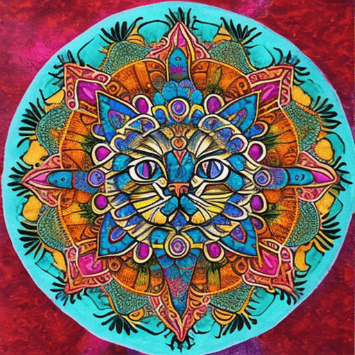 AI generated: cat based mandala