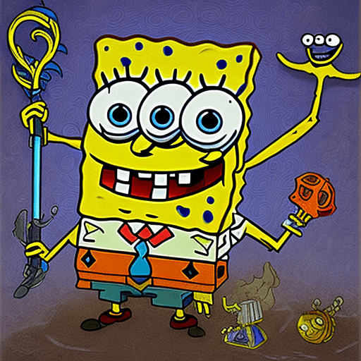AI generated: spongebob as warrior