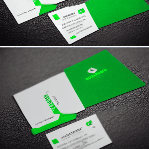 AI generated: High quality business card for the company "Eurropa". Black background, lime green font for the text...