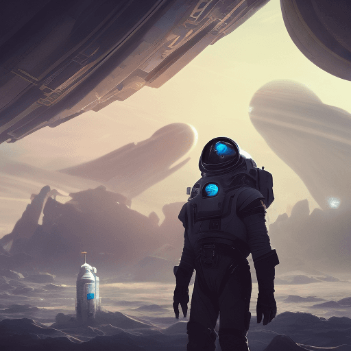 AI generated: best quality, cinematic, futuristic, a space pirate hunting for treasure, travelling through cosmos,...