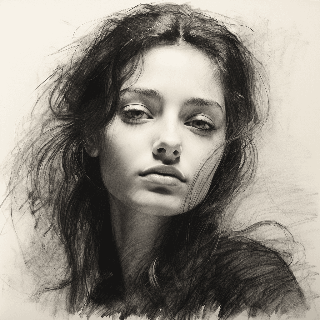 AI generated: graphite pencil drawing, simple, woman's face, by Odilon Redon --quality 2 --s 750 --v 5.2