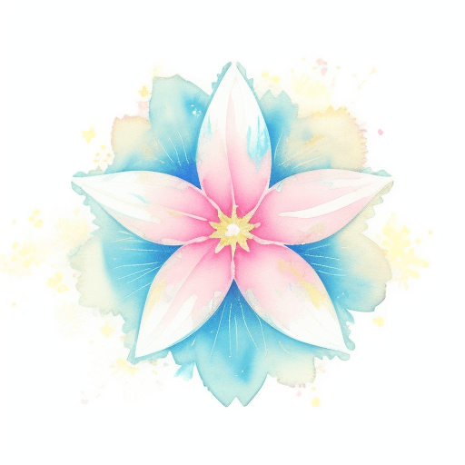 AI generated: bohemian star, light pastel flowers, soft, romantic, delicate, watercolor style,
isolated on white b...