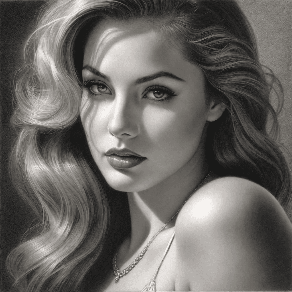 AI generated: The highly detailer photo realistic classic black and white photo, exudes a beautiful female nostalg...