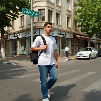 AI generated video: یک ویدئو بساز از یک شخص در خیابان