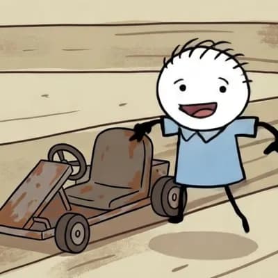 AI generated video: Image to video, 5-second smooth looping animation, exact same 2D cartoon style as reference image, h...