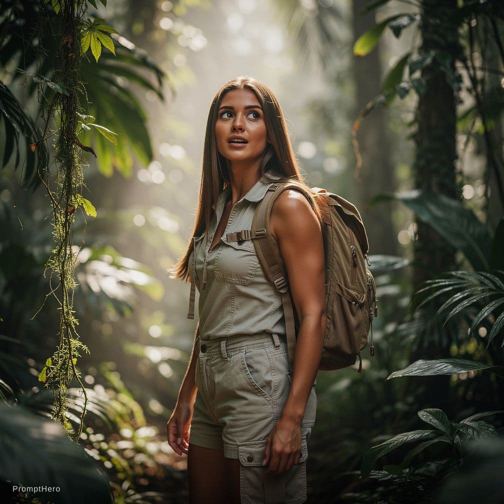 AI generated: A beautiful, completely naked, light brown-skinned, with long straight brunette hair, bare-chested, ...