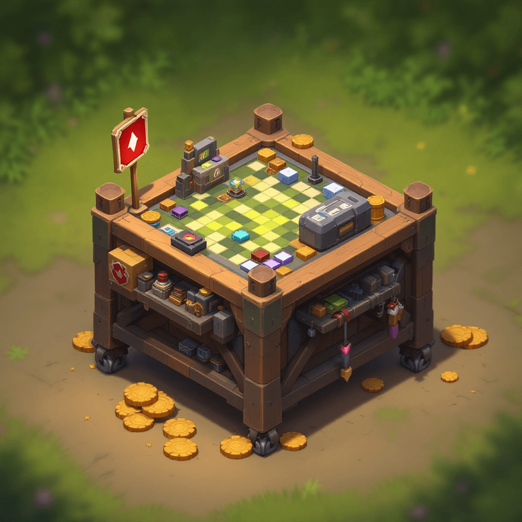 AI generated: game board cart desing hero