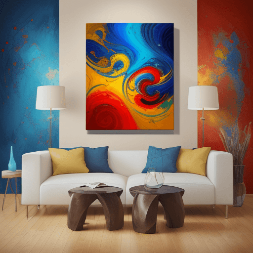 AI generated: "A creative canvas-style painting for home decor, perfect for a hall. The artwork should be abstract...