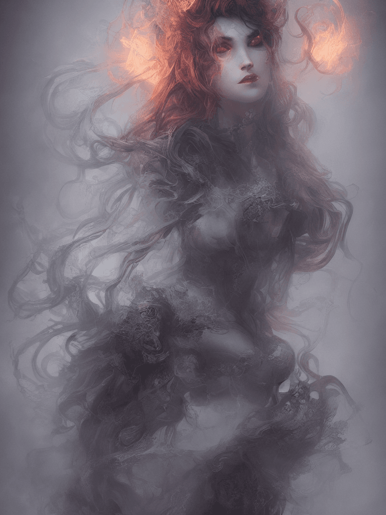 AI generated: Ghost in Smoke, Hauntingly beautiful,feerie lighting, wispy tendrils, etherial, Highly detailed, Art...