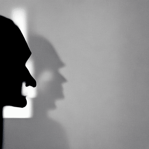 AI generated: a silent face in silhouette 