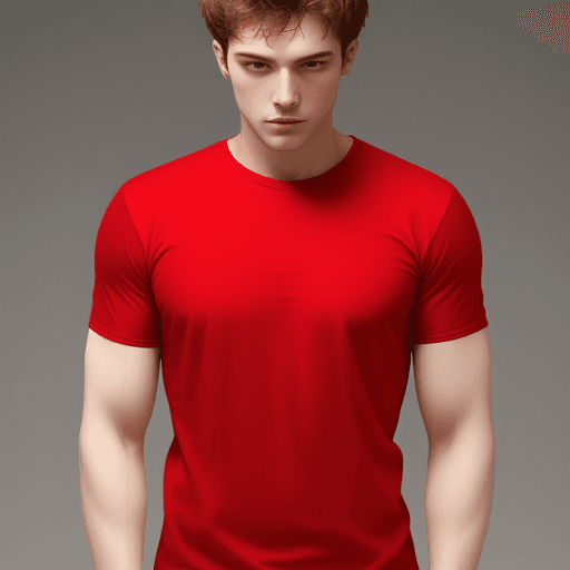 AI generated: red t shirt with white linings
