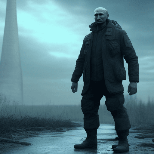 AI generated: Vladimir Putin as "Chernobylite", Marvel Comics, full body, character concept, cinematic lighting, c...