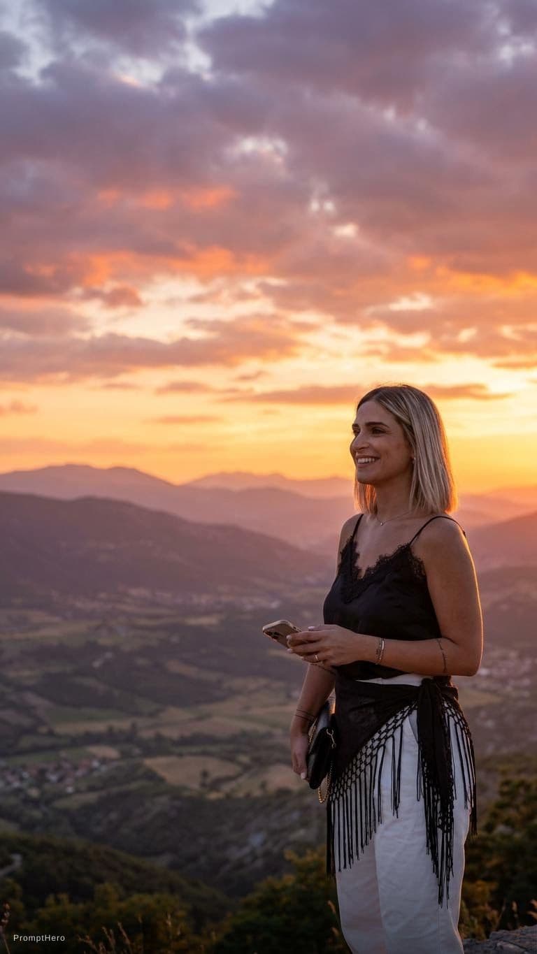 AI generated: A beautiful sunset in the mountains
