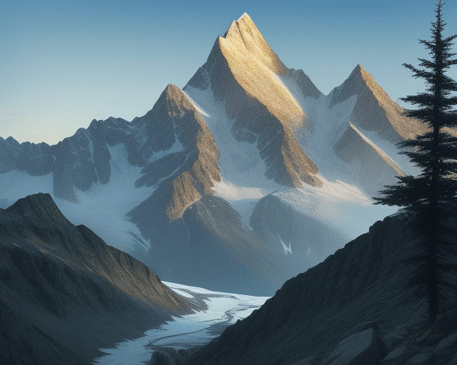AI generated: zoom of a woman and three dogs in a natural landscape