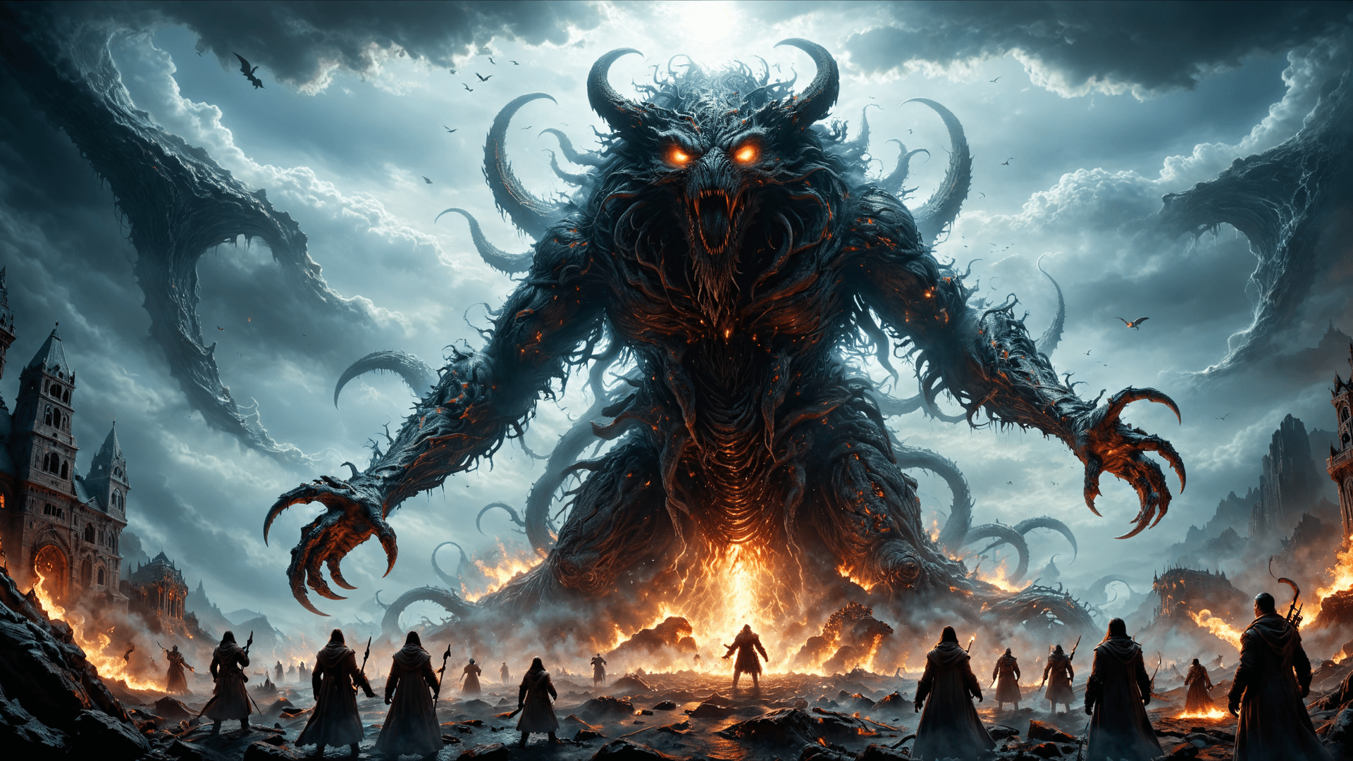 AI generated: Generate a chilling masterpiece featuring an apocalyptic entity from the abyss, a nightmarish force ...