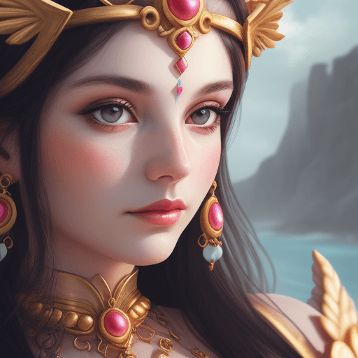 AI generated: Goddess close-up portrait 