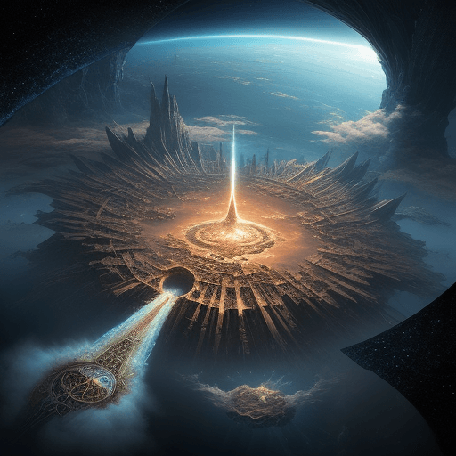 AI generated:  a world within a world::5 fantasy art, shot from space, ultra detailed::3 heaven and hell::2 