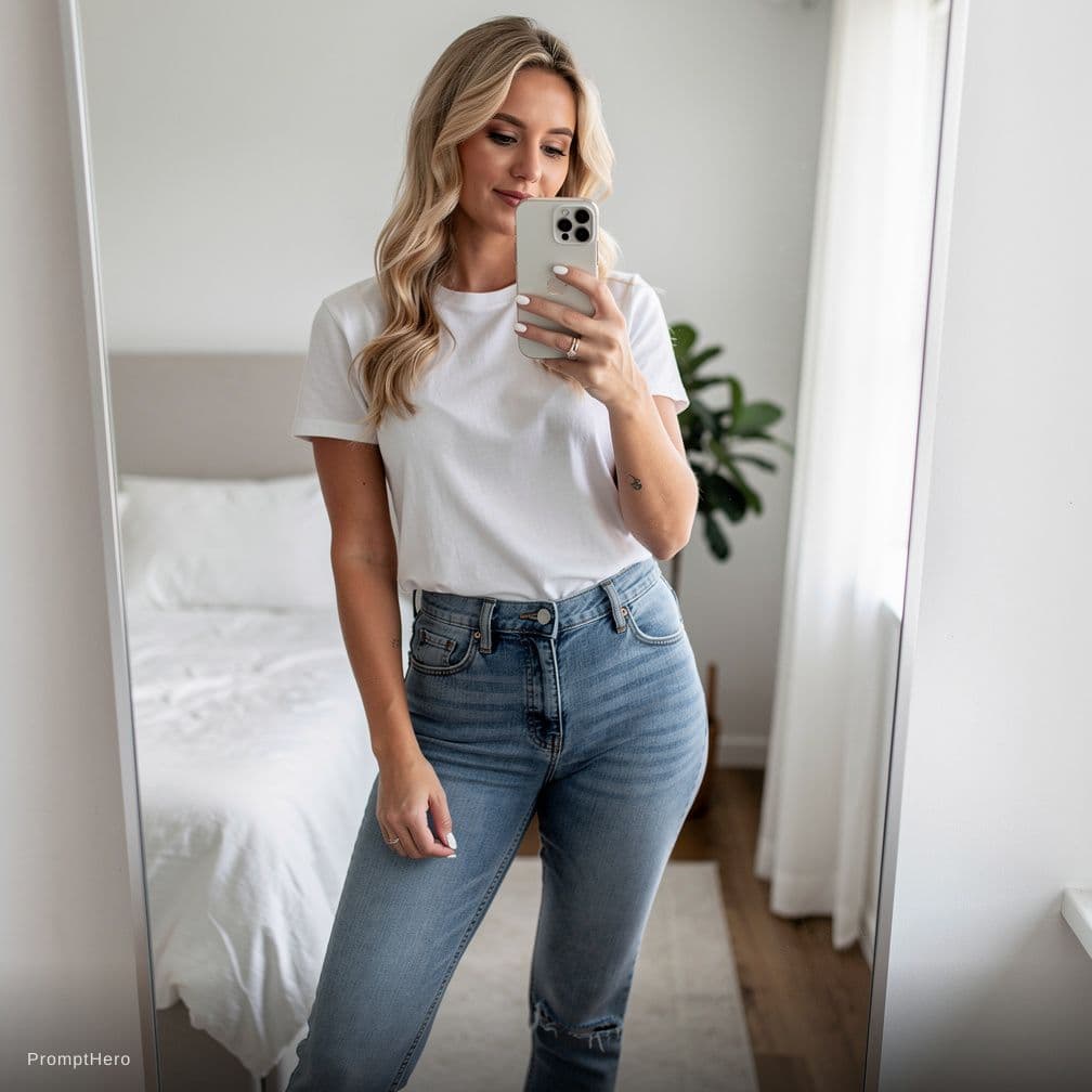 AI generated: blonde mirror ass selfie

