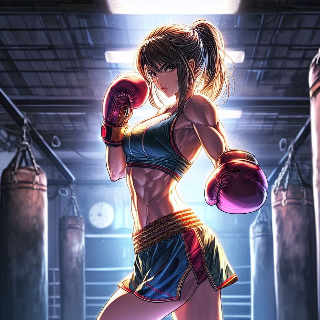 AI generated: digital art, best quality, highly detailed, manga style, solid manga colors, stunning fearcefull box...