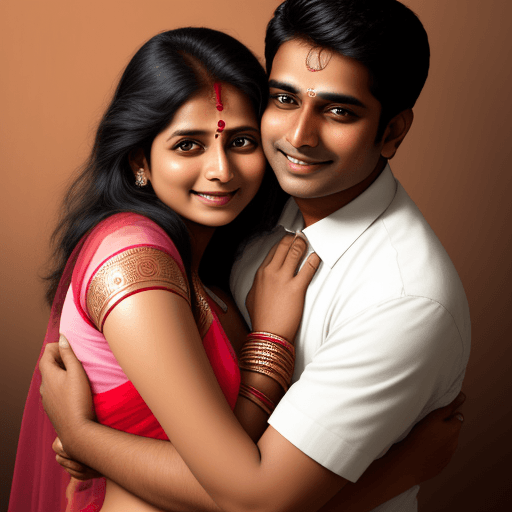 AI generated: Indian couple hugging