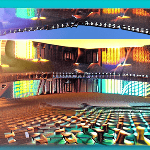 AI generated: Photo of a ultra realistic concert stage  in the dessert dramatic light, sun set  cinematic lighting...