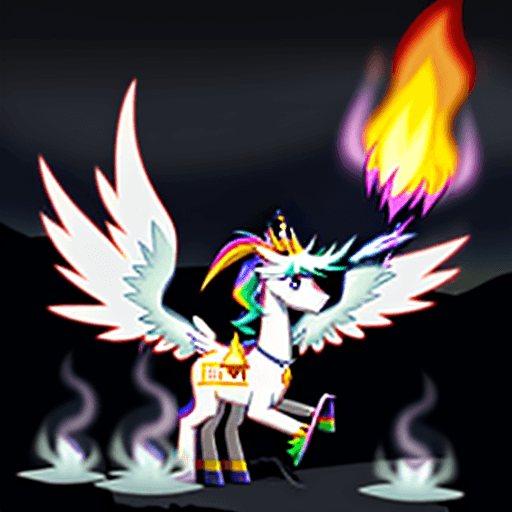 AI generated: princess celestia commiting arson