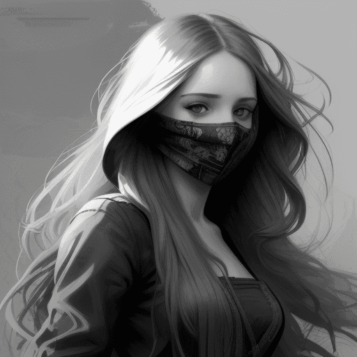 AI generated: a drawing with a girl with long hair covering her face, in the style of oliver wetter, paul hedley, ...