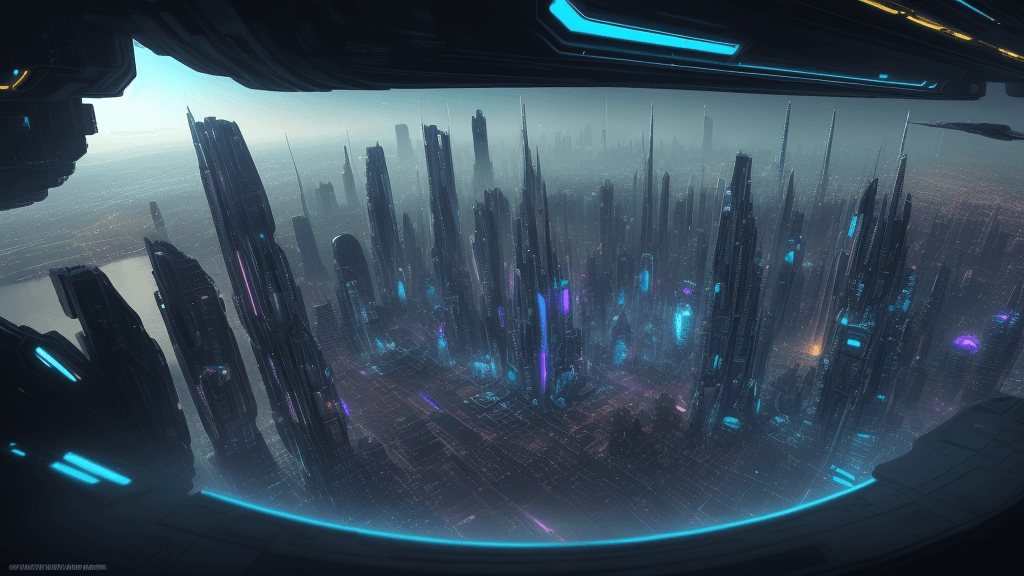AI generated: Sci-fi cityscape, Breathtaking views of the future, 8K, realistic