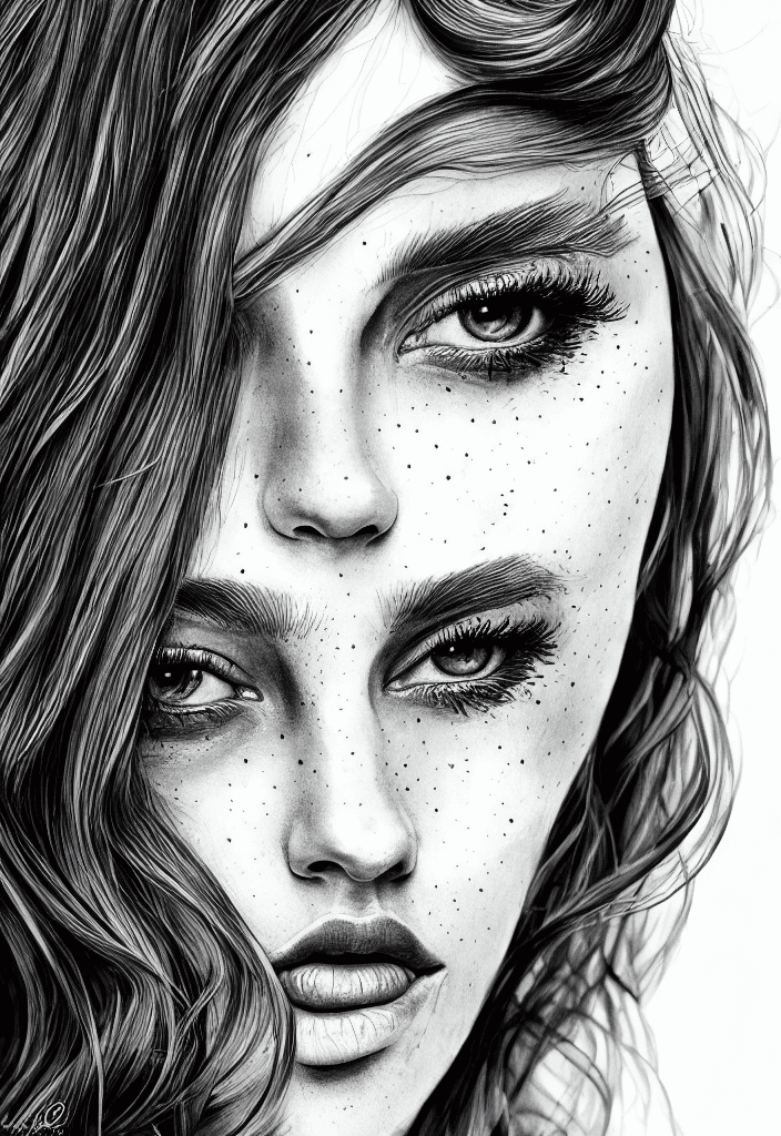 AI generated: hiperrealistic portrait, ink, portrait isolated on white background, colorfull, front, detailed, stu...