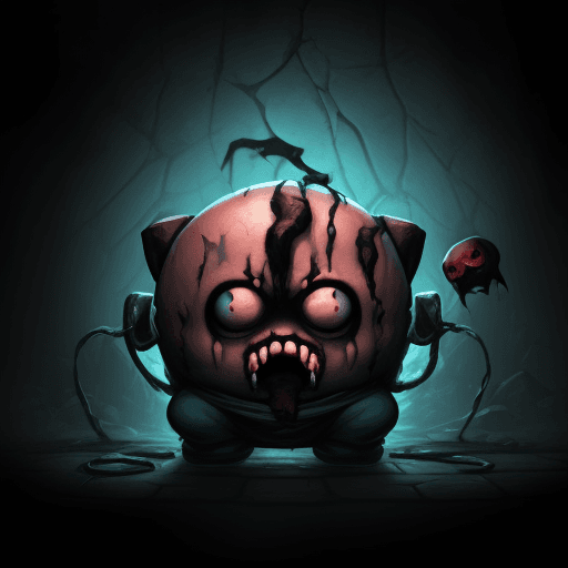 AI generated: High quality splash art of Isaac from the game "The Binding of Isaac".