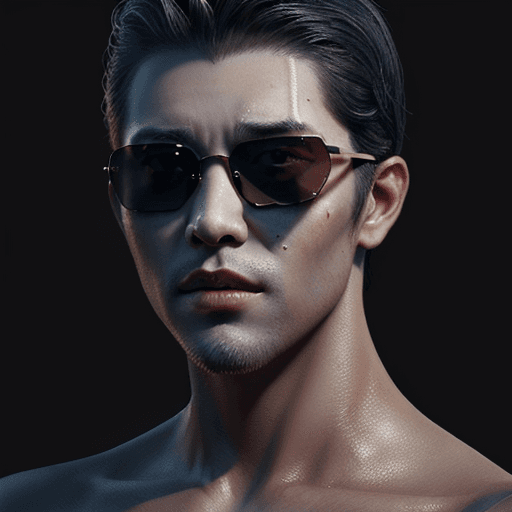 AI generated: portrait of men with scar face Sunglasses at Night, deep skin, detailed skin, digital painting, illu...