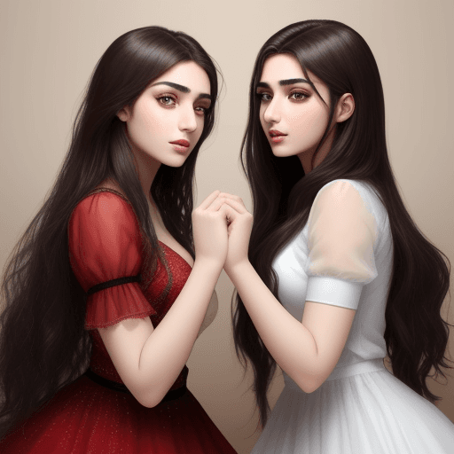 AI generated: Average beauty Turkish and Kurdish girls of 20 years old fighting over which one deserves a handsome...