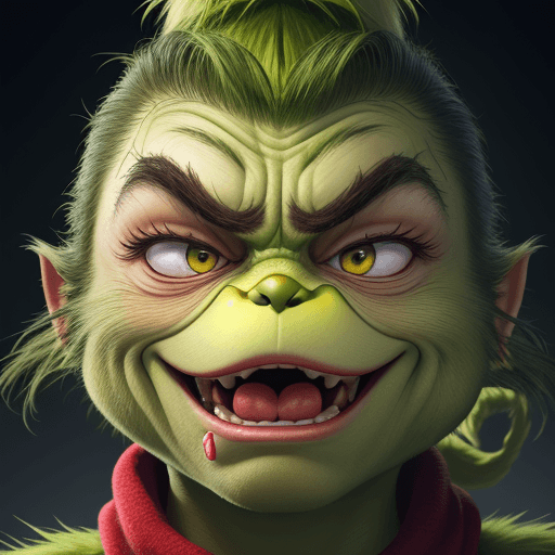 AI generated: GRINCH FACE 4K HD