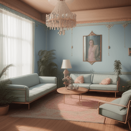 AI generated: High resAn old woman goes to disco with bellbottoms and matching topolution photography interior des...