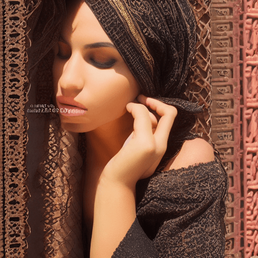 AI generated: hot moroccan woman, perfect face, tan skin, fuller round lips, juicy soft big lips, fit body, framin...