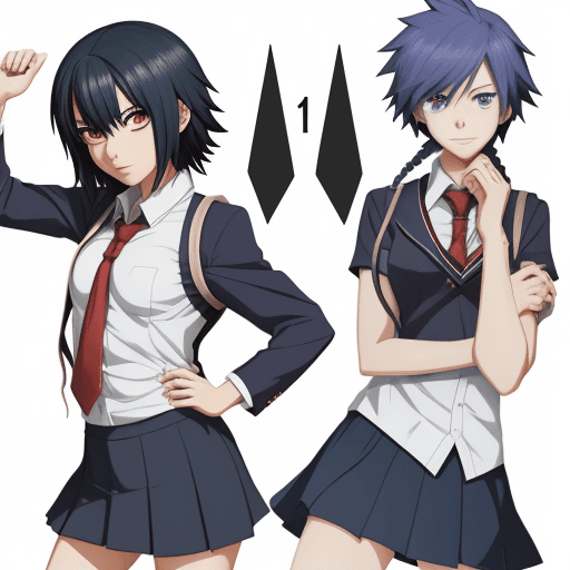 AI generated: anime protagonist school