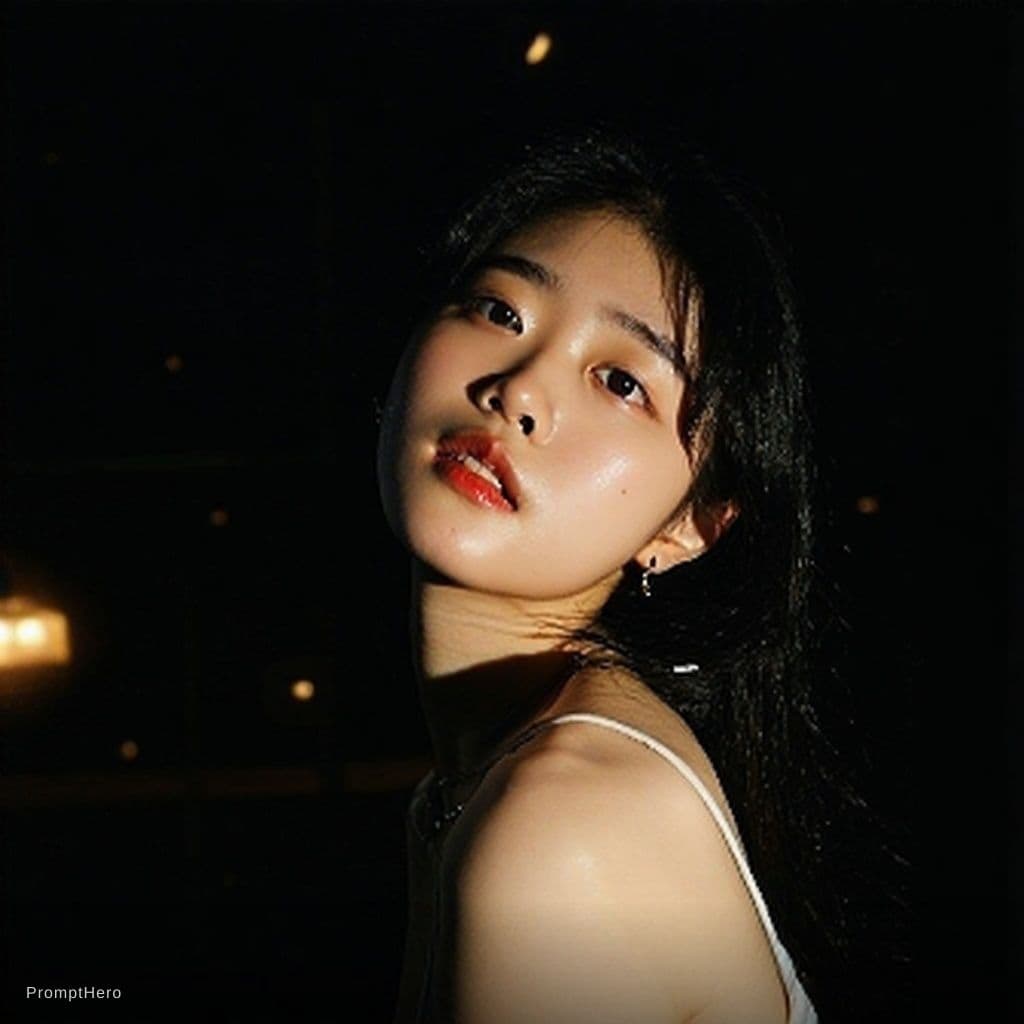 AI generated: A highly detailed,photorealistic,cinematic vertical medium-close-up shot of a stunning young east as...