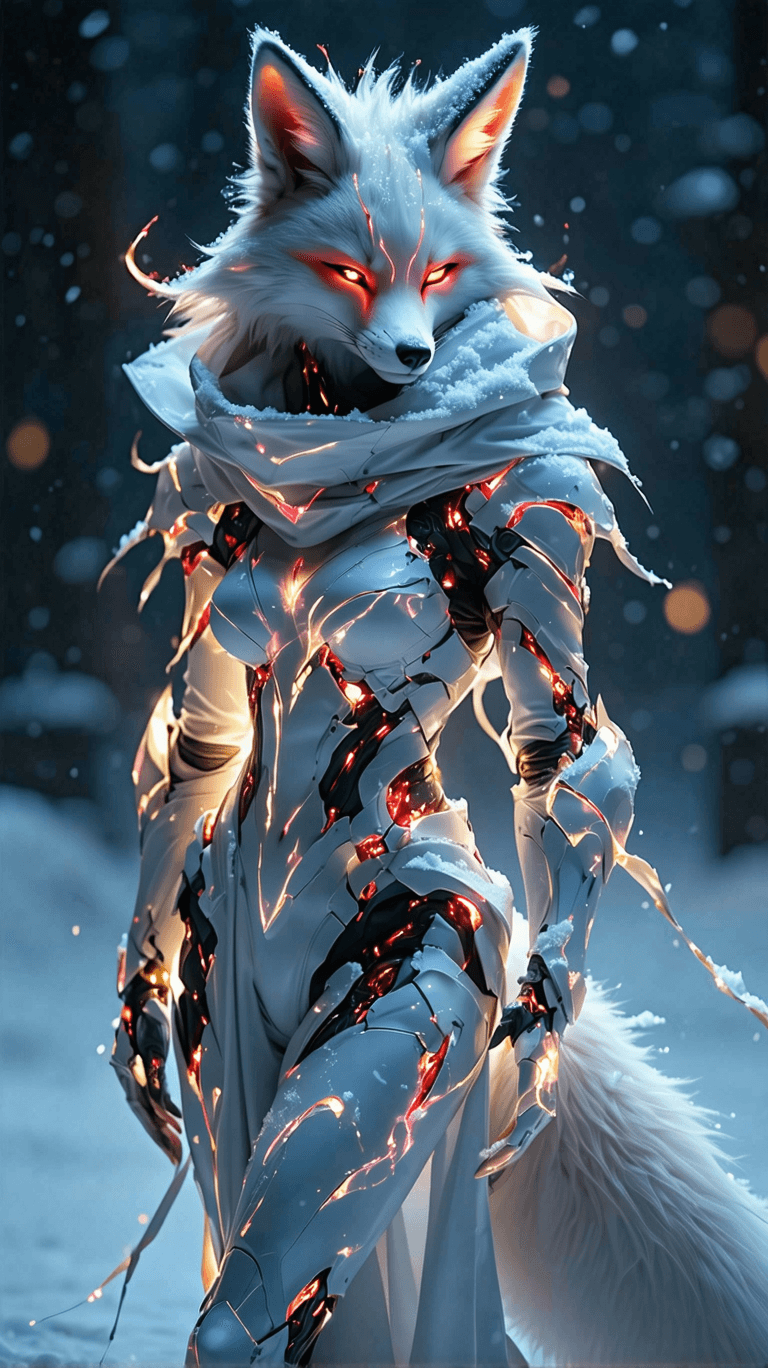 AI generated: Concept Art, Electric Colors, High Contrast, 3D, 4k, Evil, Divine, Glowing, Snow, Anti-Aliasing, Ant...