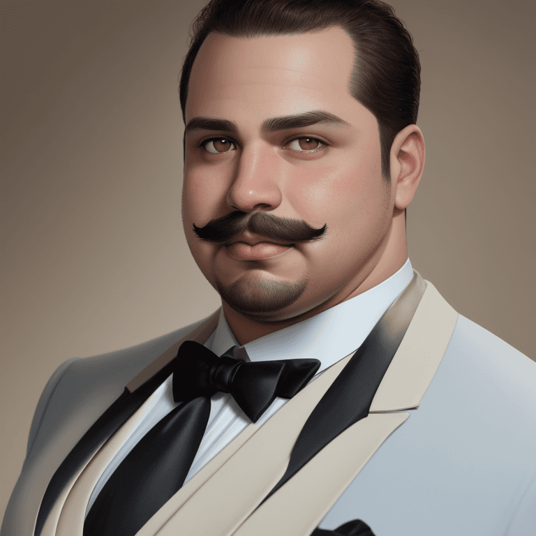 AI generated: A photorealistic portrait of an overweight Latin American white skin man, with short brown hair a re...