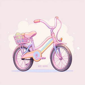 AI generated: An icon design, 3D, transportation icon, bicycles, soft light, nostalgic feeling, pastel colors, vin...