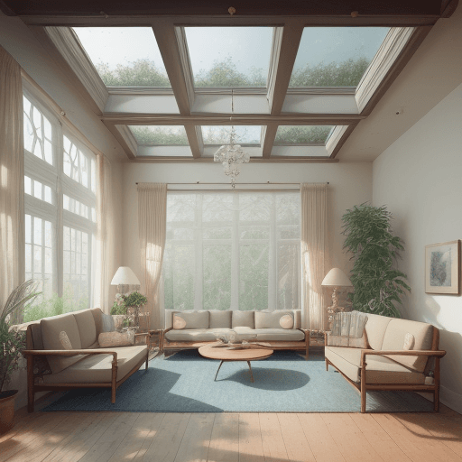 AI generated: High resolution photography interior design, dreamy sunken living room conversation pit, wooden floo...