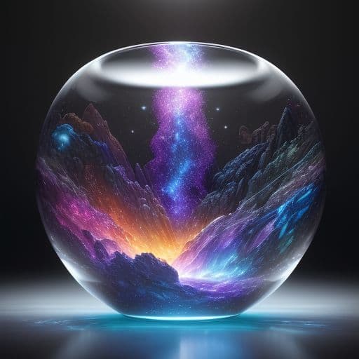AI generated: Pouring the Universe into a luxurious giant glass bowl, fantasy art, concept art, rococo, aurora, be...